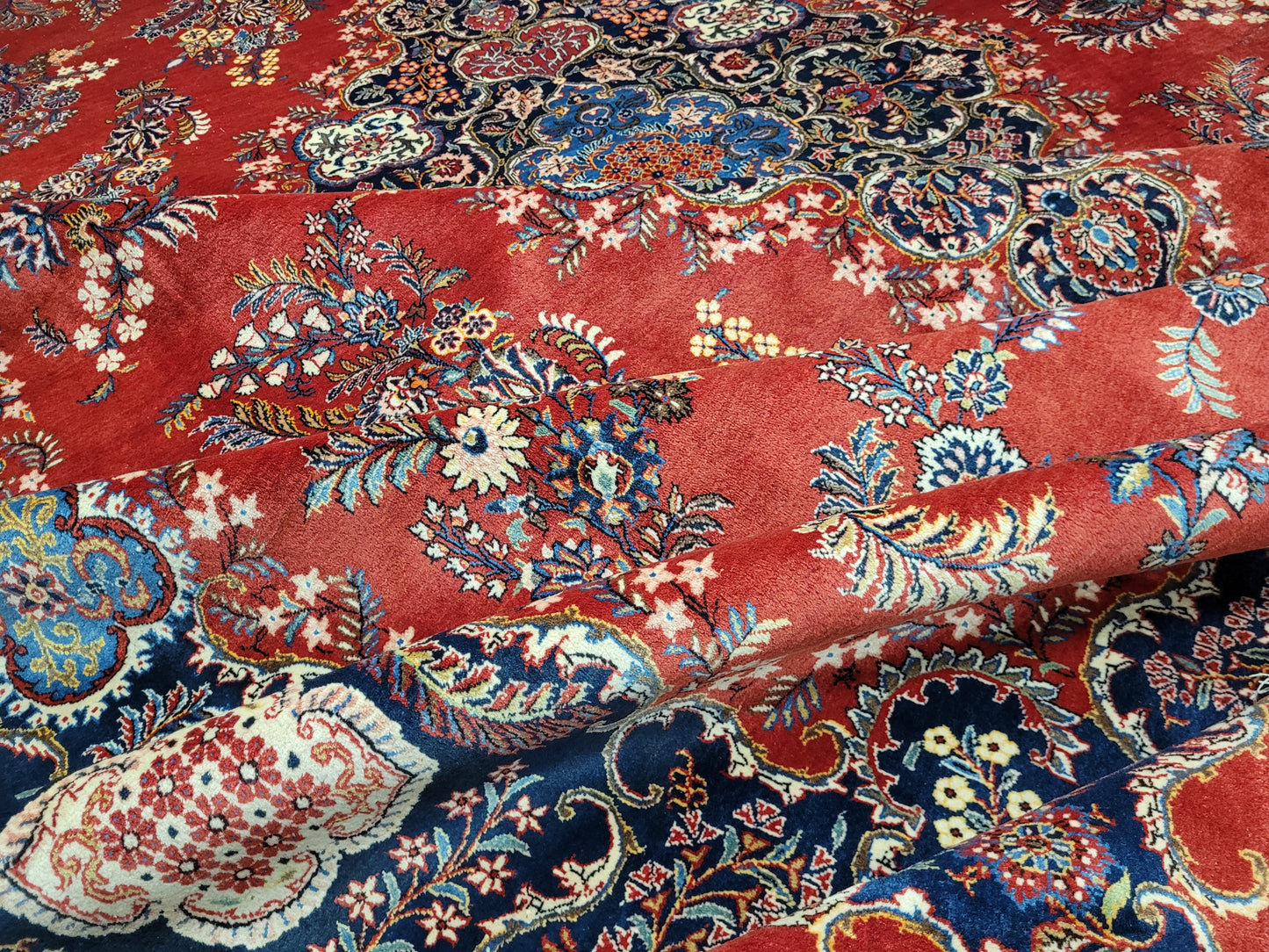 Keschan Teppich 415x320 cm Korkwolle florales Medaillon Design