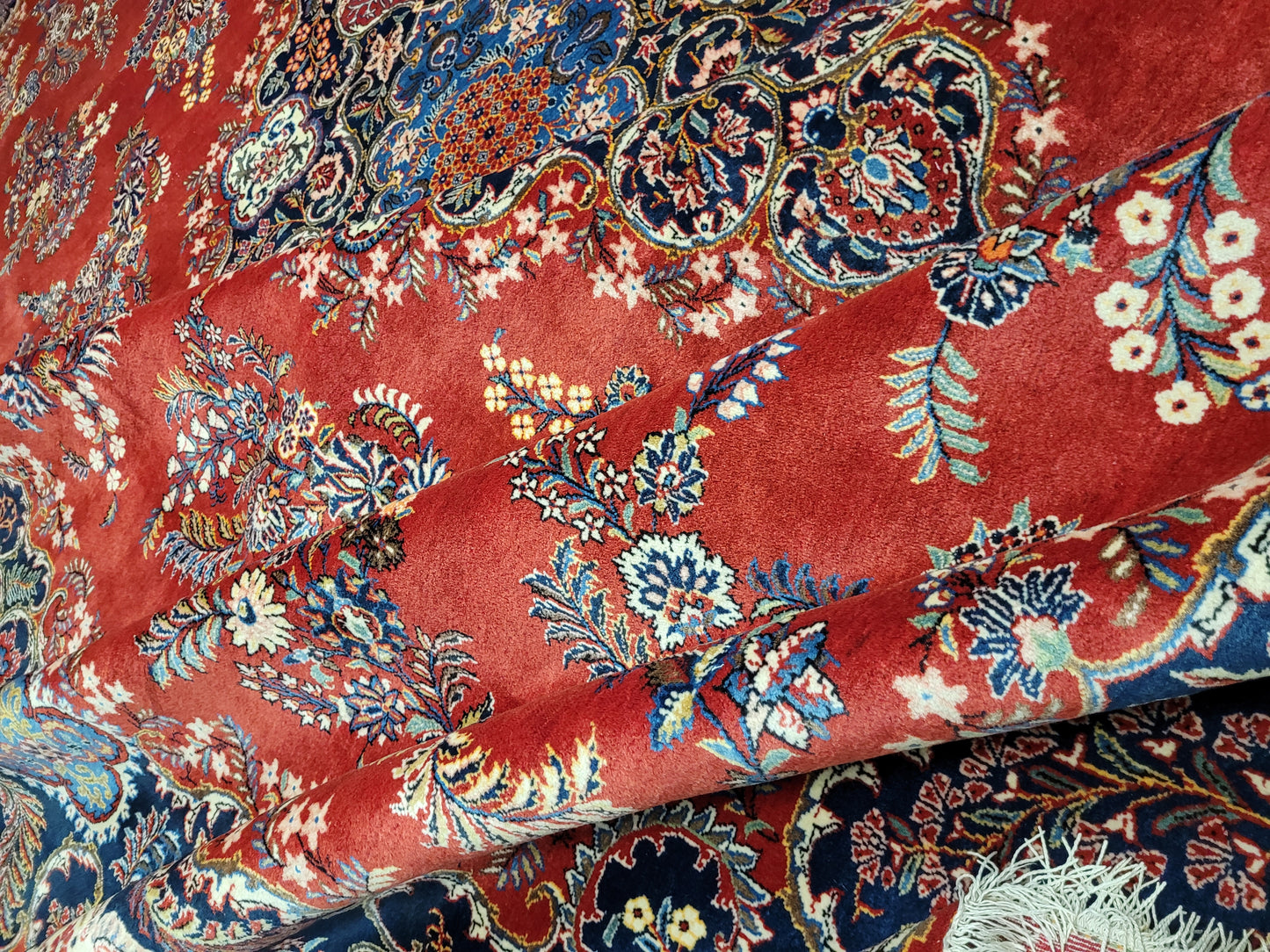 Keschan Teppich 415x320 cm Korkwolle florales Medaillon Design