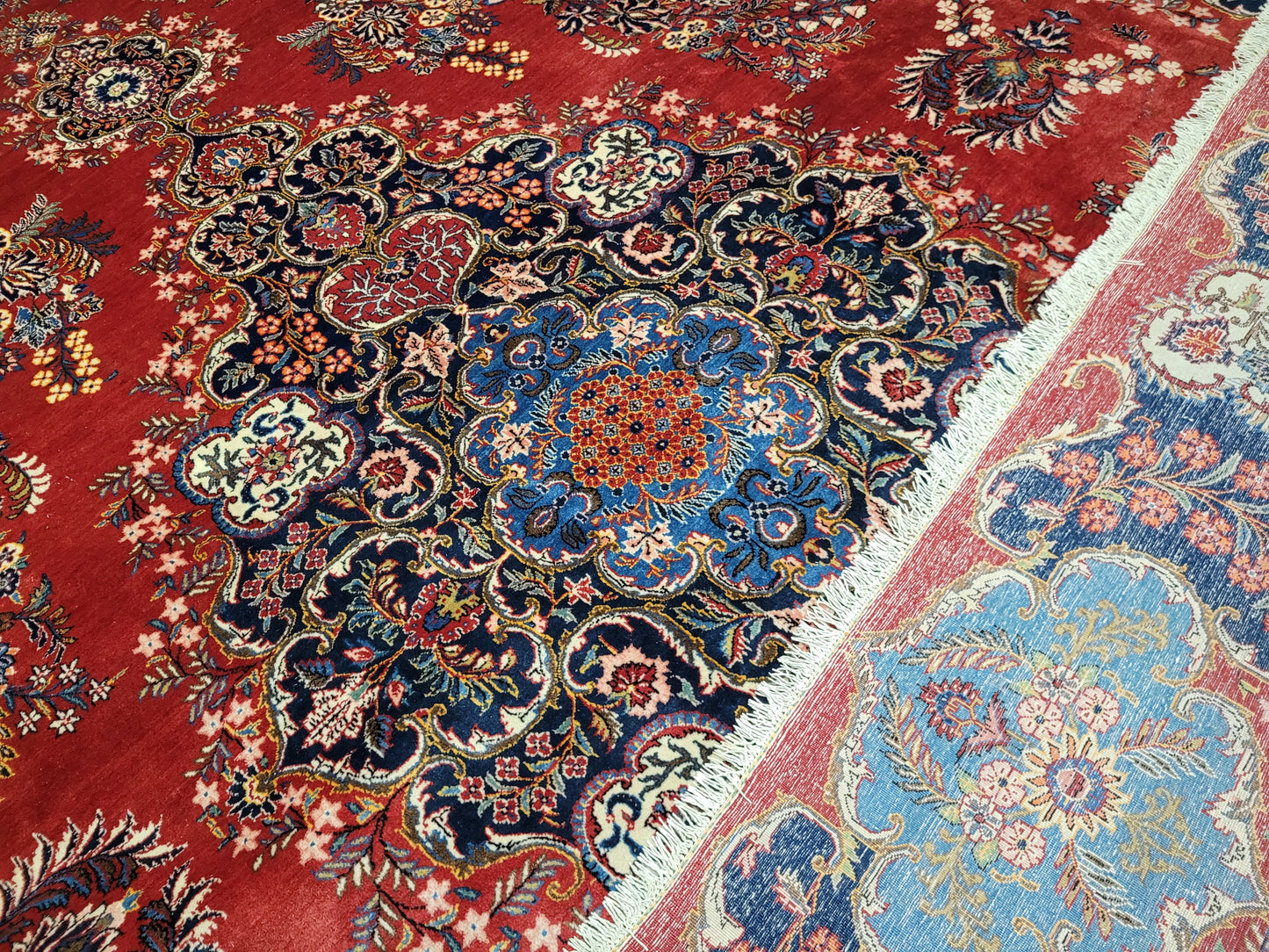 Keschan Teppich 415x320 cm Korkwolle florales Medaillon Design