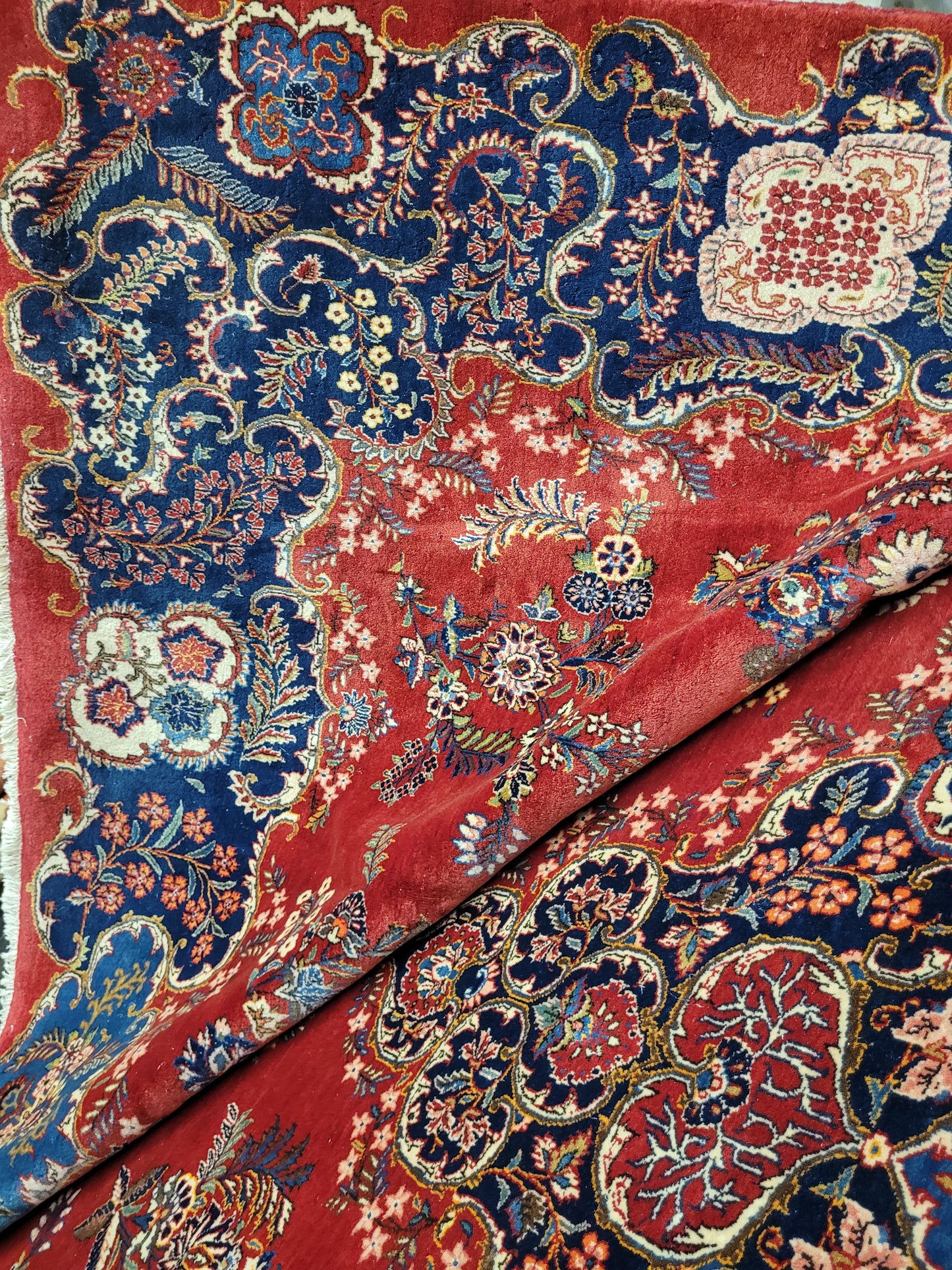 Keschan Teppich 415x320 cm Korkwolle florales Medaillon Design