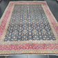 Kirman Teppich 400x280 cm Korkwolle signiert florales Boteh-Muster
