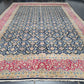 Kirman Teppich 400x280 cm Korkwolle signiert florales Boteh-Muster