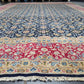 Kirman Teppich 400x280 cm Korkwolle signiert florales Boteh-Muster