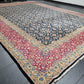 Kirman Teppich 400x280 cm Korkwolle signiert florales Boteh-Muster