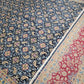 Kirman Teppich 400x280 cm Korkwolle signiert florales Boteh-Muster