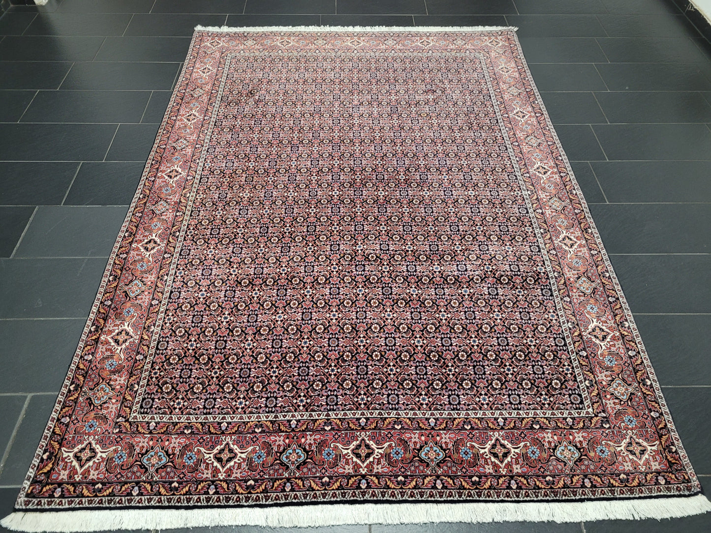 Bidjar Teppich 290x205 cm Korkwolle feine Knüpfung Herati-Muster