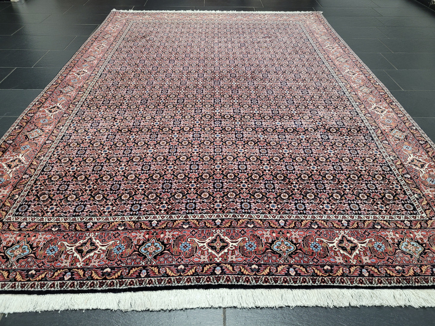 Bidjar Teppich 290x205 cm Korkwolle feine Knüpfung Herati-Muster