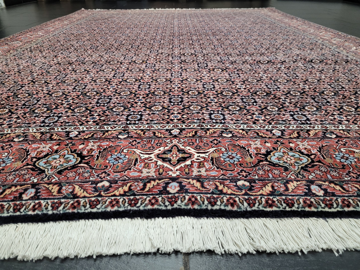 Bidjar Teppich 290x205 cm Korkwolle feine Knüpfung Herati-Muster