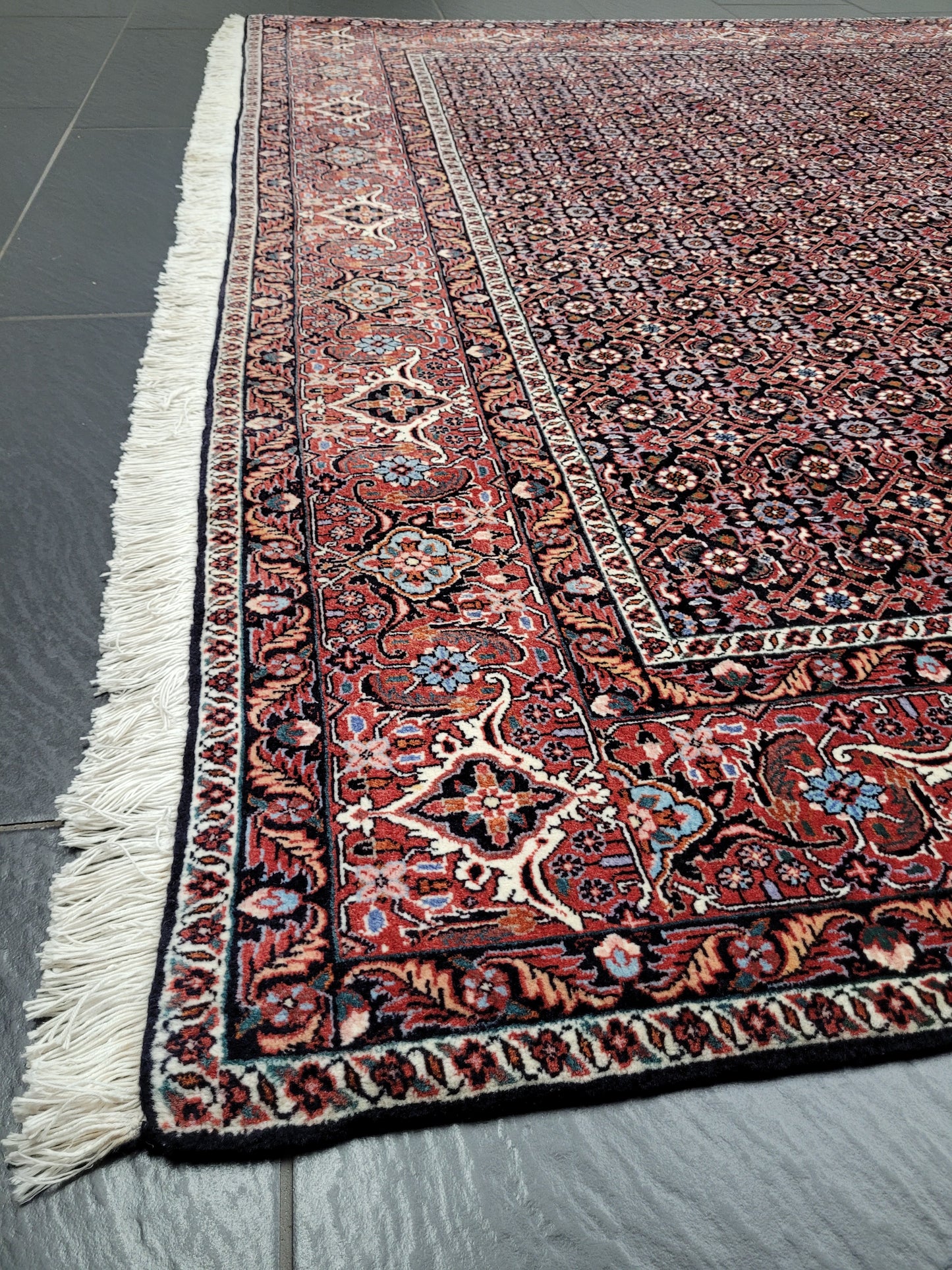 Bidjar Teppich 290x205 cm Korkwolle feine Knüpfung Herati-Muster