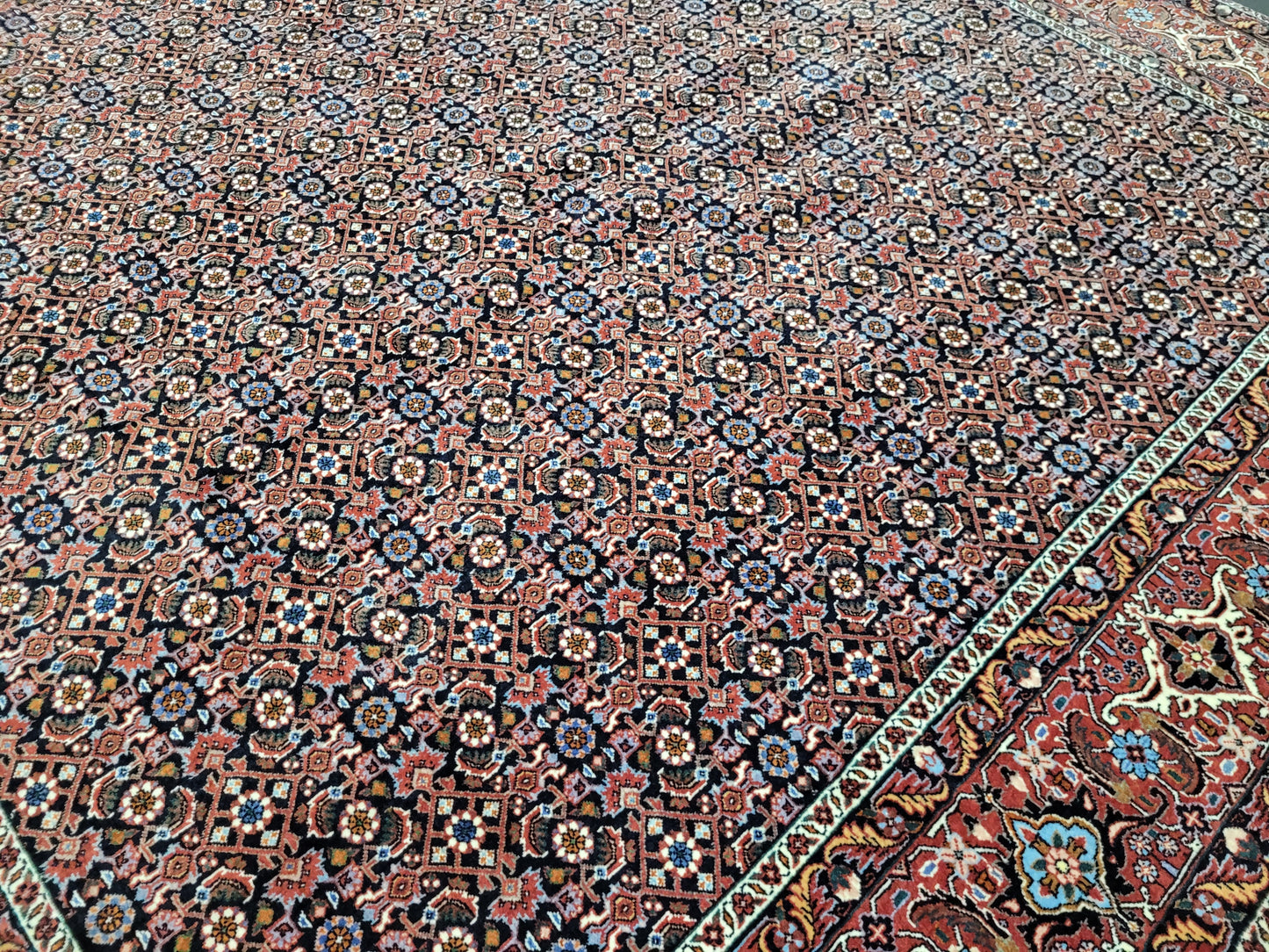 Bidjar Teppich 290x205 cm Korkwolle feine Knüpfung Herati-Muster