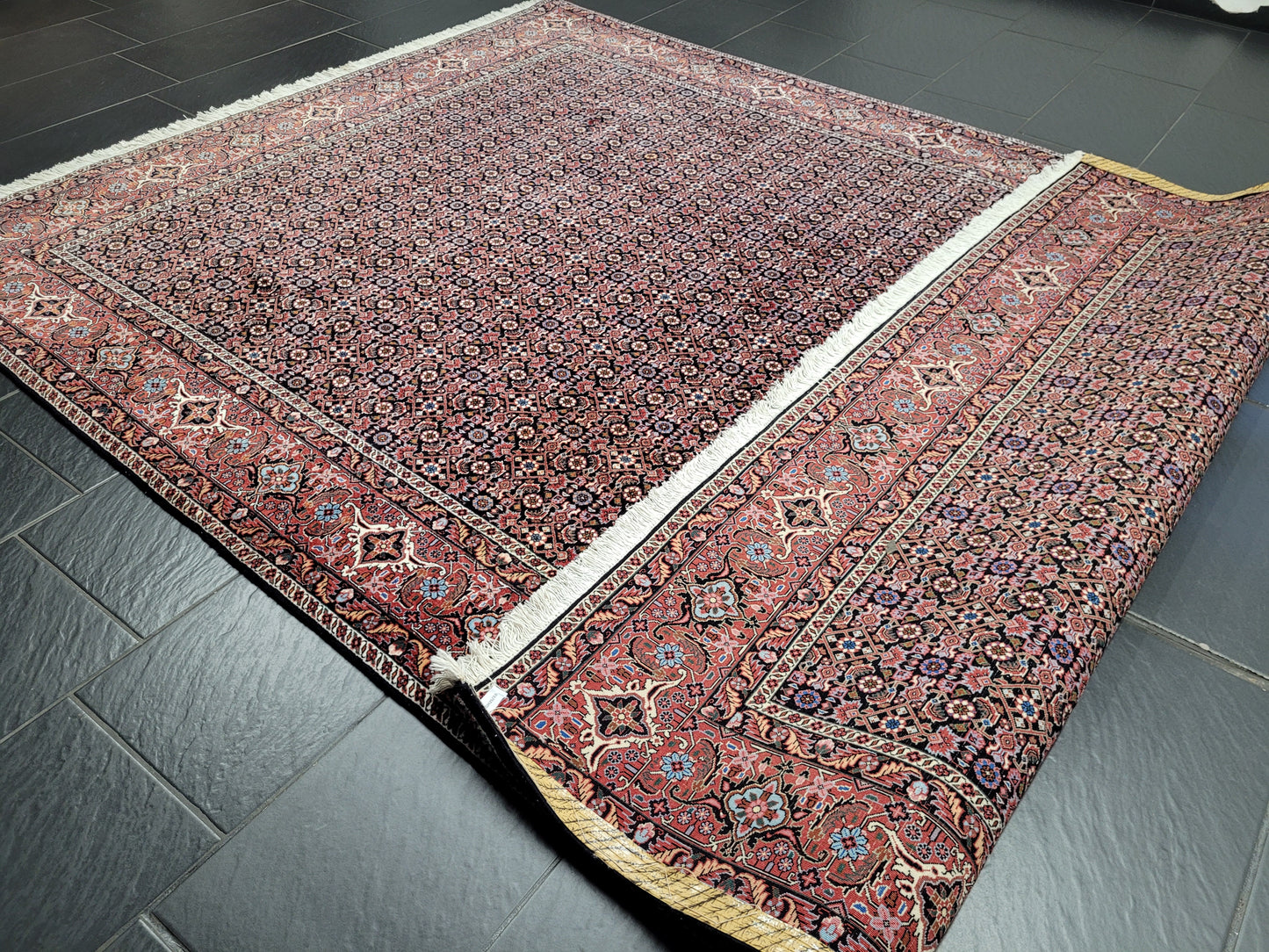 Bidjar Teppich 290x205 cm Korkwolle feine Knüpfung Herati-Muster