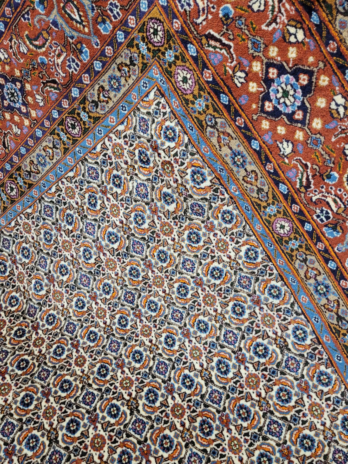 Moud Teppich 245x200 cm feine Wolle florales Allover-Muster