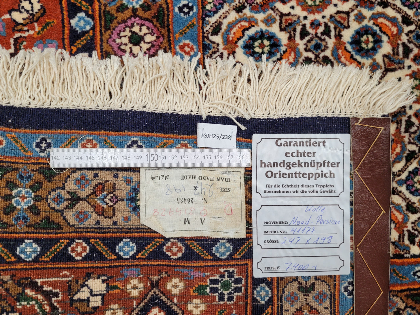 Moud Teppich 245x200 cm feine Wolle florales Allover-Muster