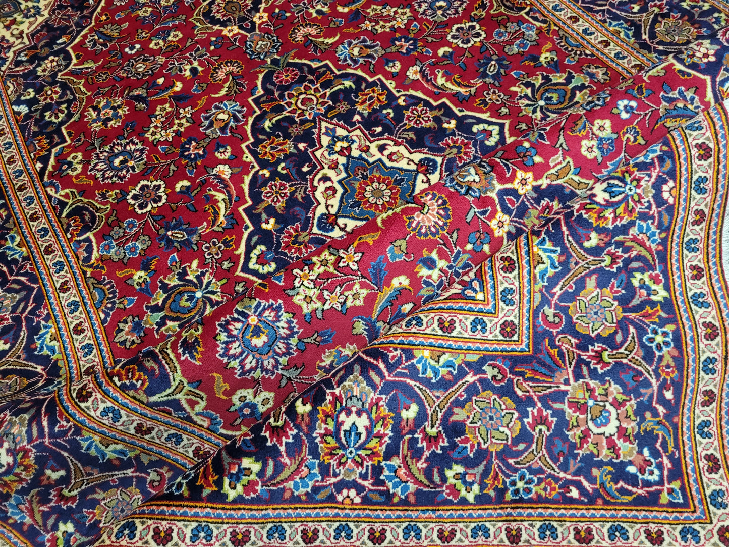 Keschan Teppich 310x200 cm florales Medaillonmuster feine Wolle