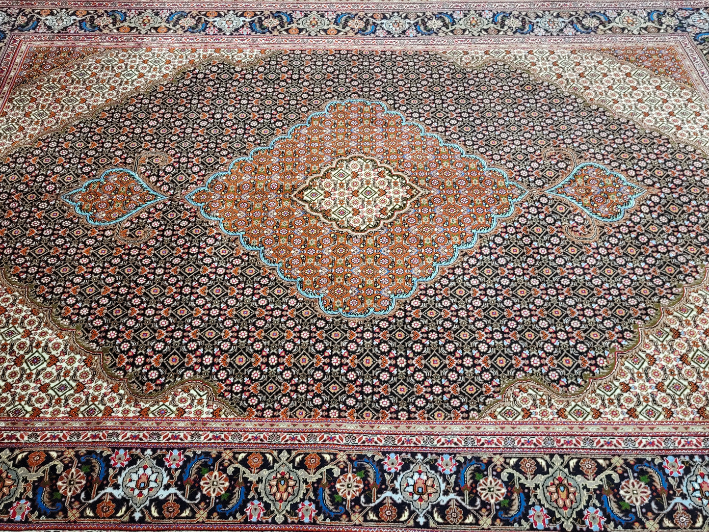 Täbriz Teppich 300x205 cm feine Wolle Medaillonmuster
