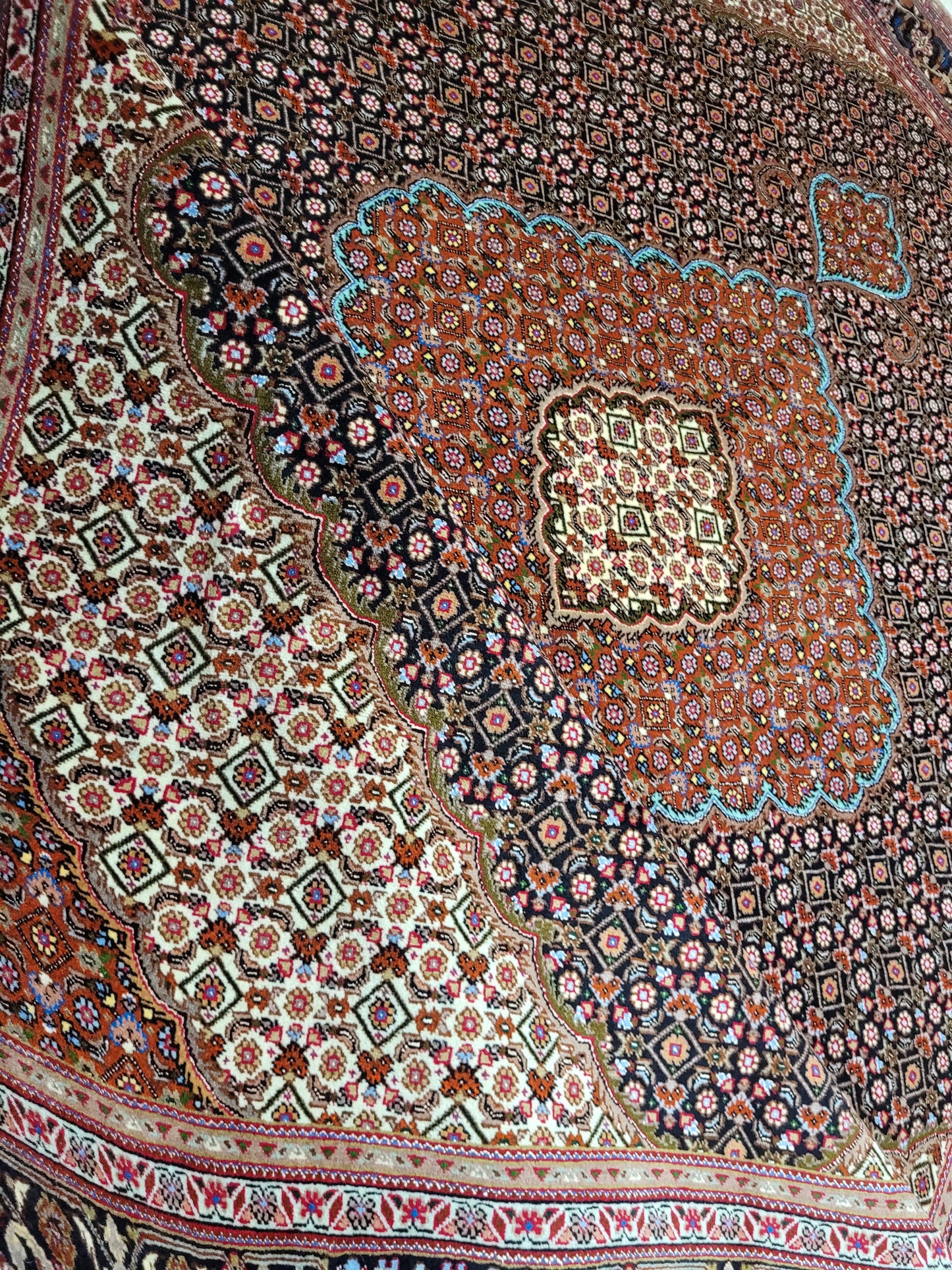 Täbriz Teppich 300x205 cm feine Wolle Medaillonmuster