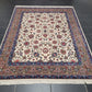 Sarough Teppich 270x210 cm florales Muster feine Wolle Naturton