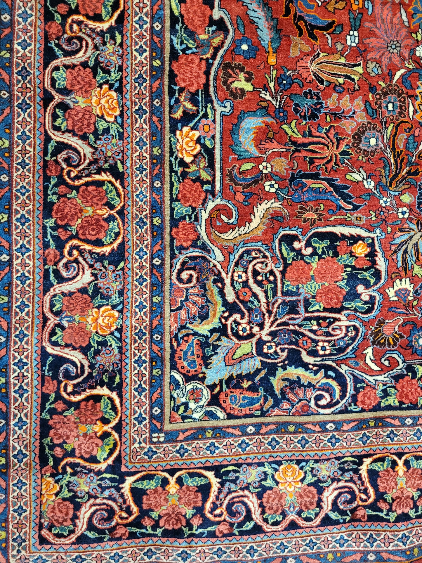 Bidjar Teppich 370x260 cm florales Rosenmuster kräftige Wolle