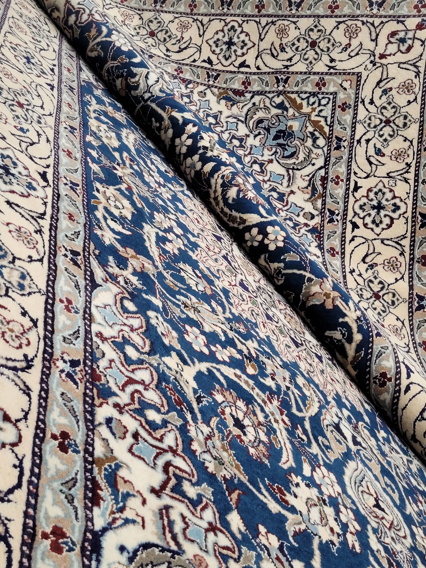 Nain Teppich 320x195 cm Wolle mit Seide feine Knüpfung