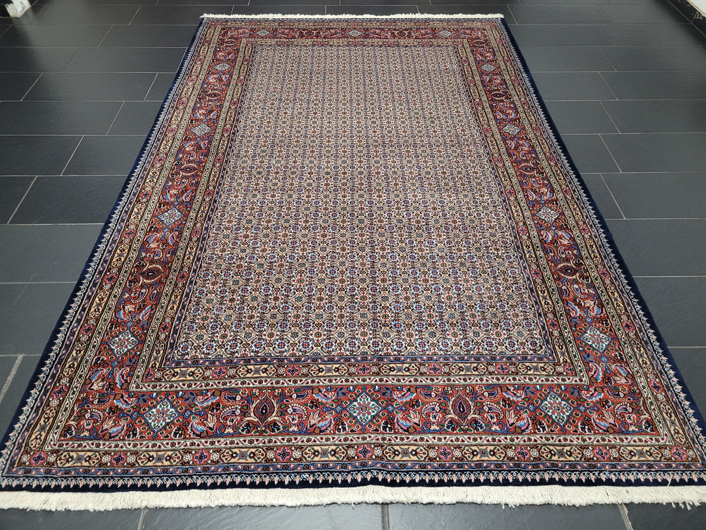 Moud Teppich 295x200 cm feine Wolle mit Seide Allover-Muster