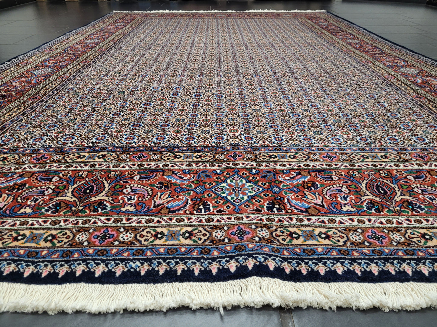 Moud Teppich 295x200 cm feine Wolle mit Seide Allover-Muster