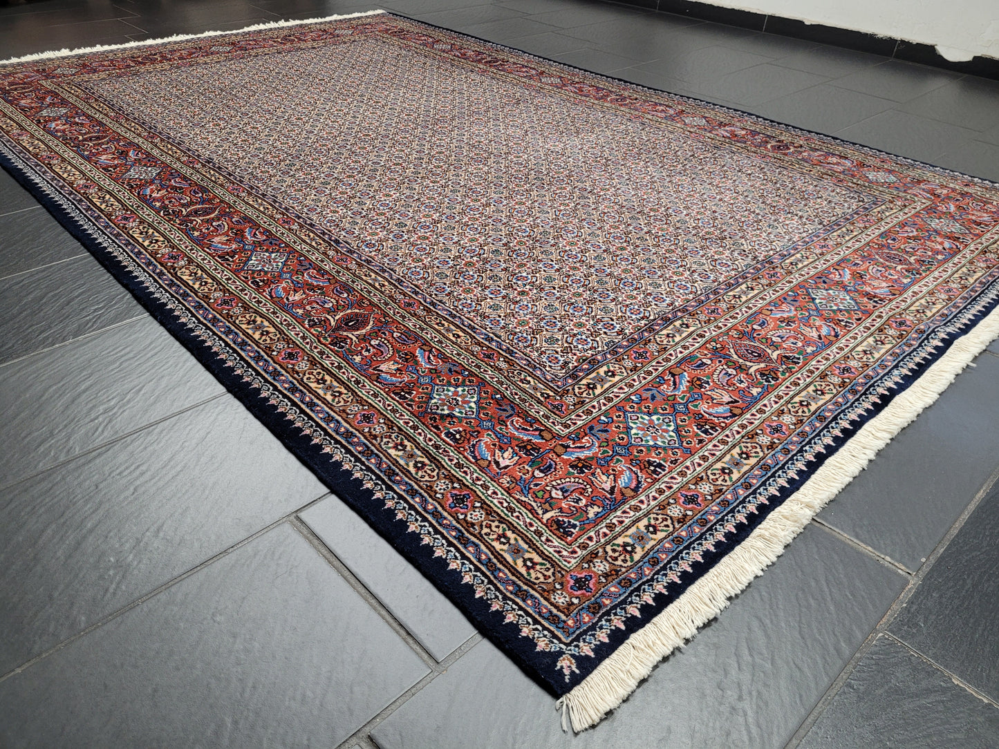 Moud Teppich 295x200 cm feine Wolle mit Seide Allover-Muster