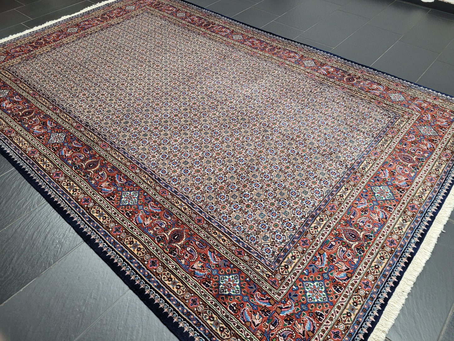 Moud Teppich 295x200 cm feine Wolle mit Seide Allover-Muster
