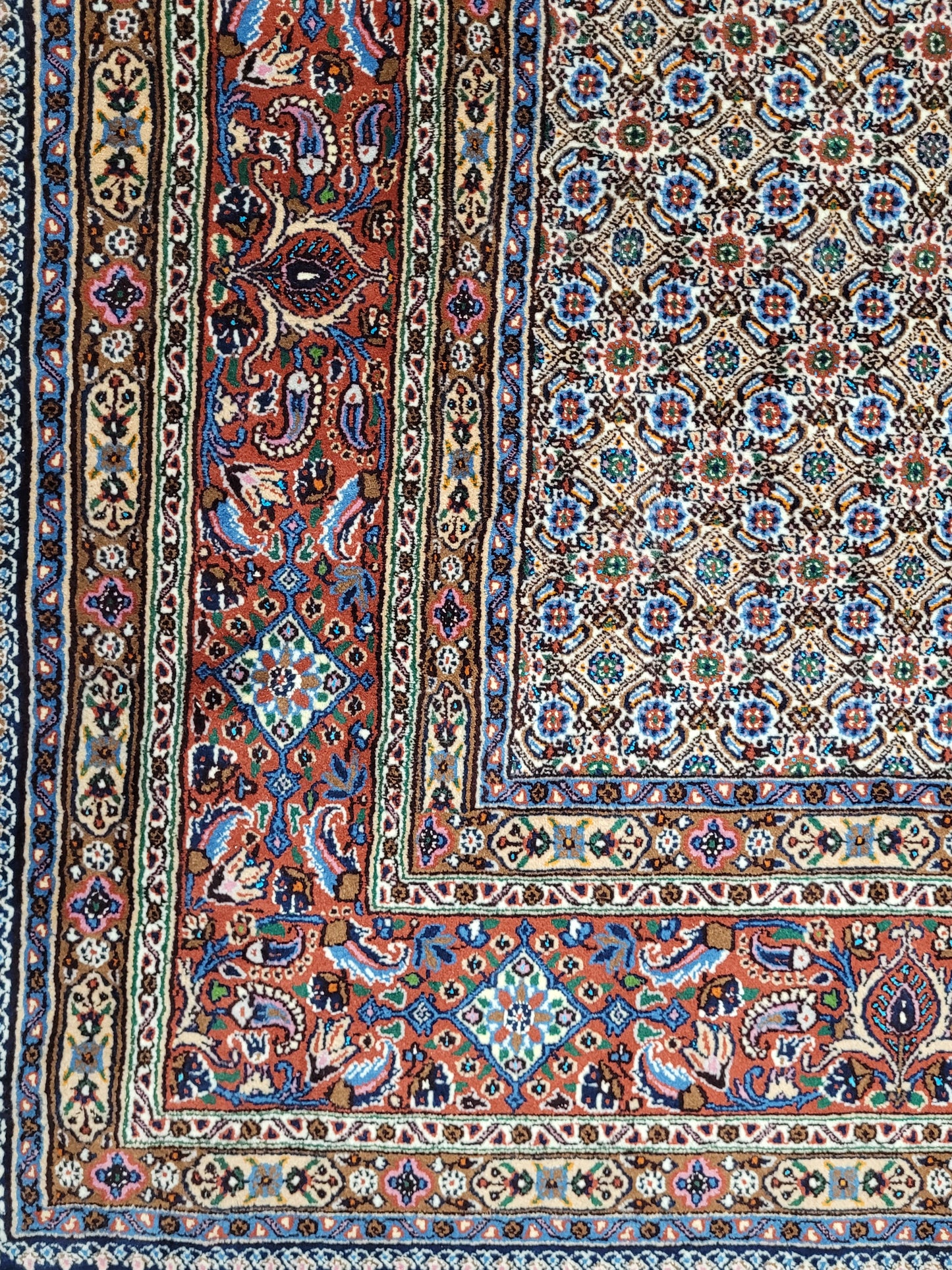 Moud Teppich 295x200 cm feine Wolle mit Seide Allover-Muster