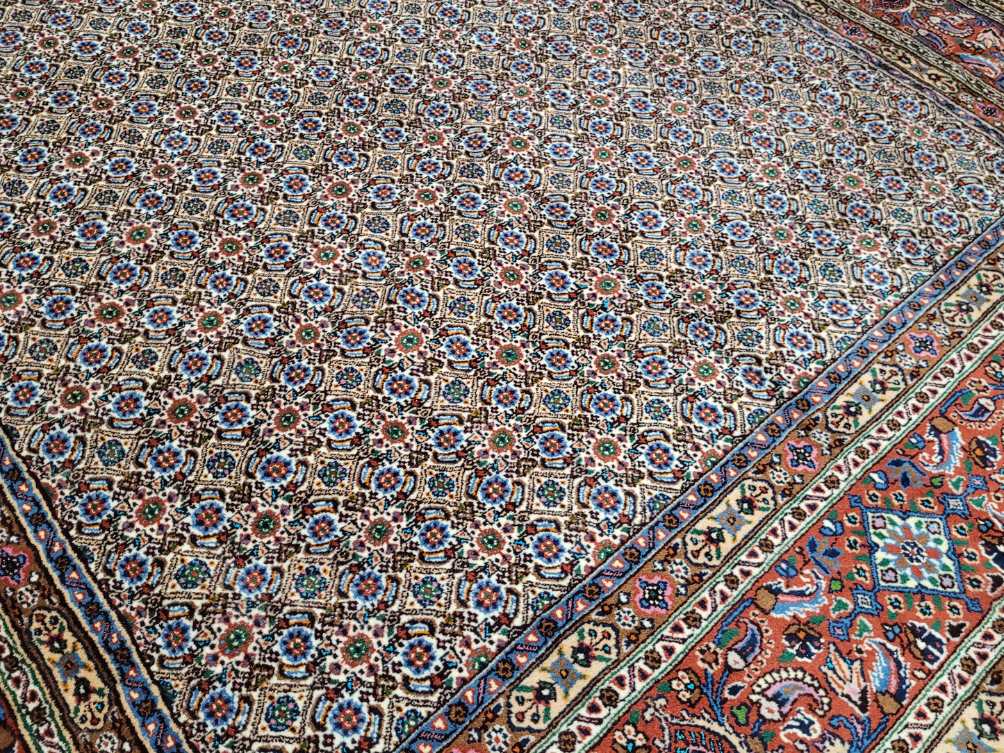 Moud Teppich 295x200 cm feine Wolle mit Seide Allover-Muster