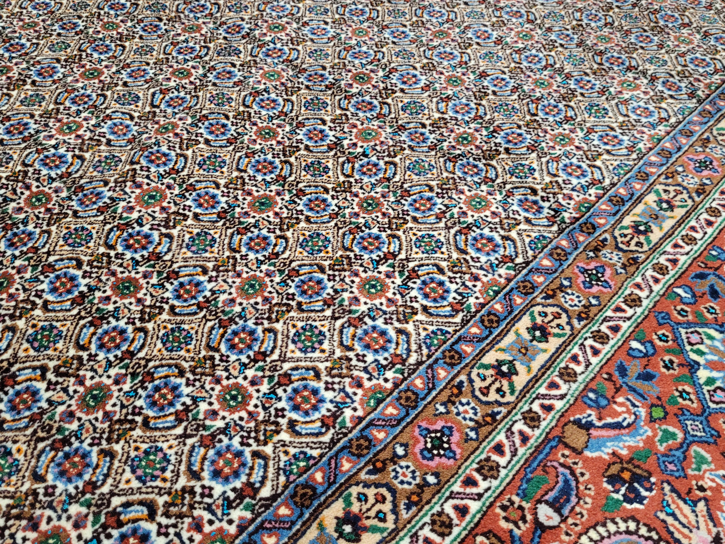 Moud Teppich 295x200 cm feine Wolle mit Seide Allover-Muster