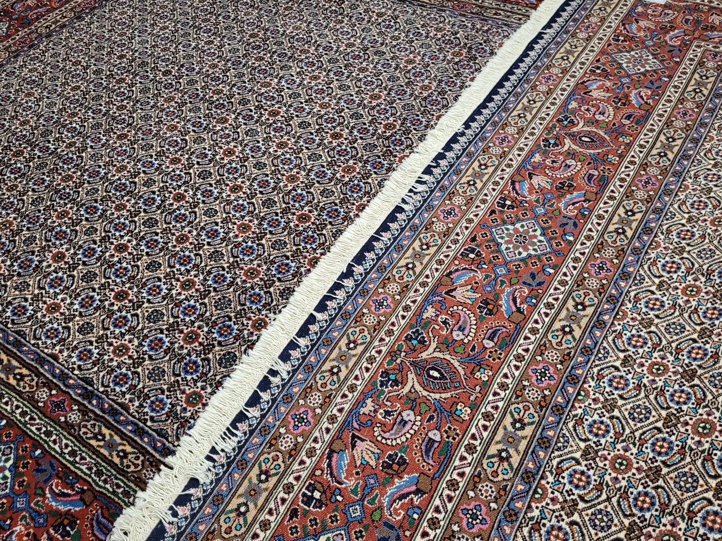 Moud Teppich 295x200 cm feine Wolle mit Seide Allover-Muster