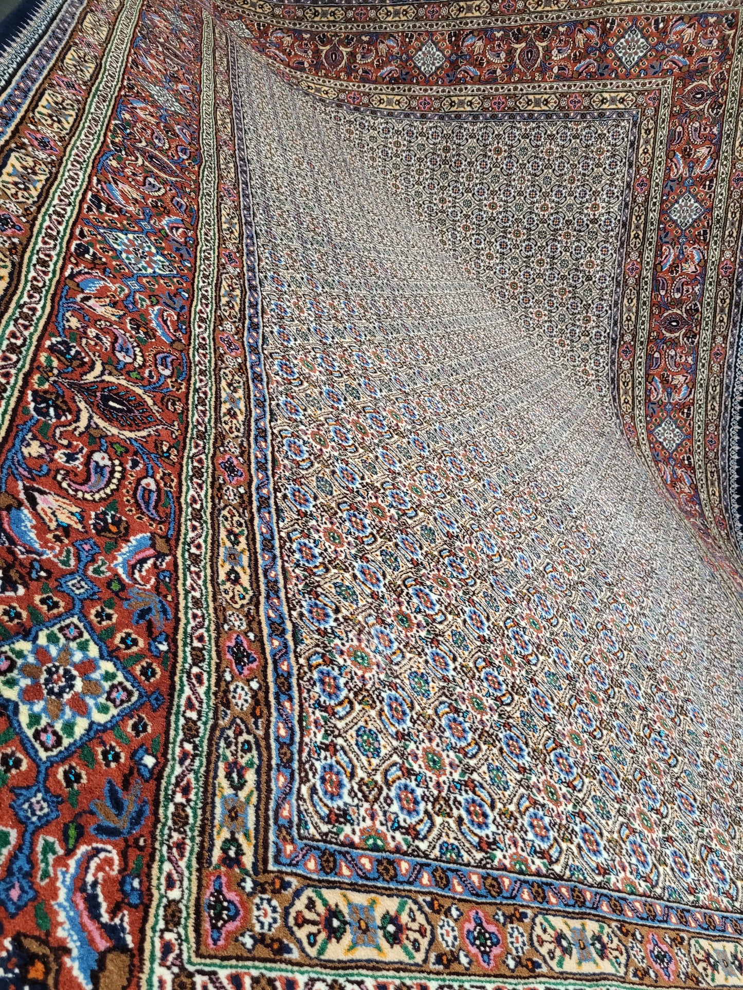 Moud Teppich 295x200 cm feine Wolle mit Seide Allover-Muster