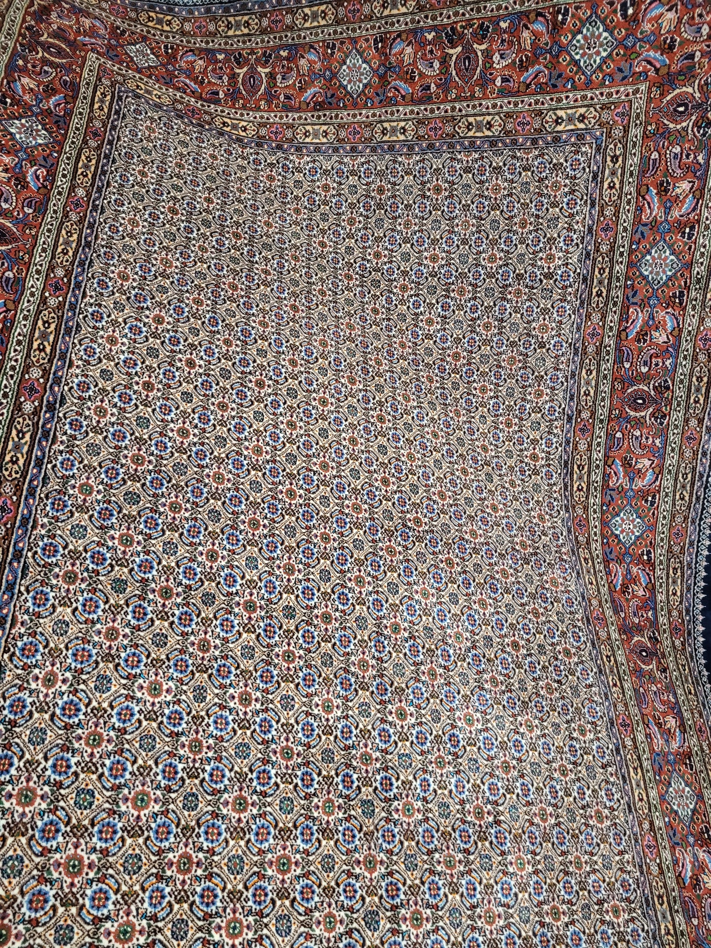 Moud Teppich 295x200 cm feine Wolle mit Seide Allover-Muster