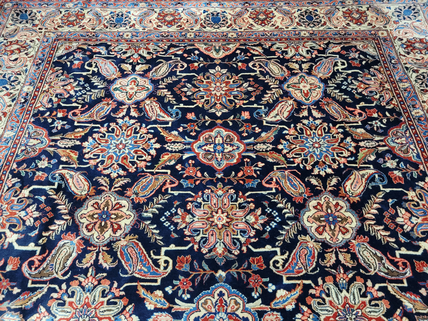 Sarough Teppich Korkwolle florales Design 370x270 cm