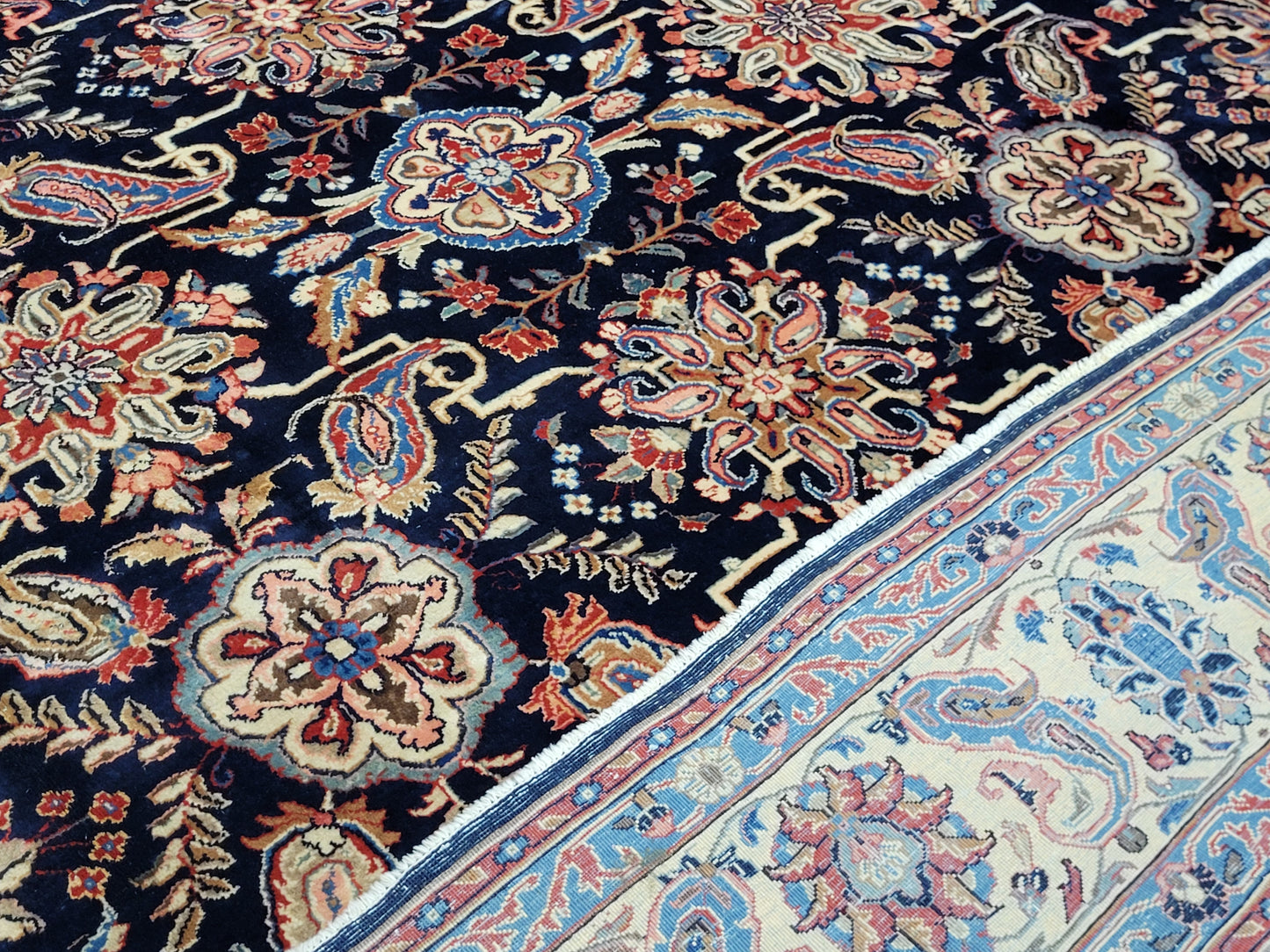 Sarough Teppich Korkwolle florales Design 370x270 cm