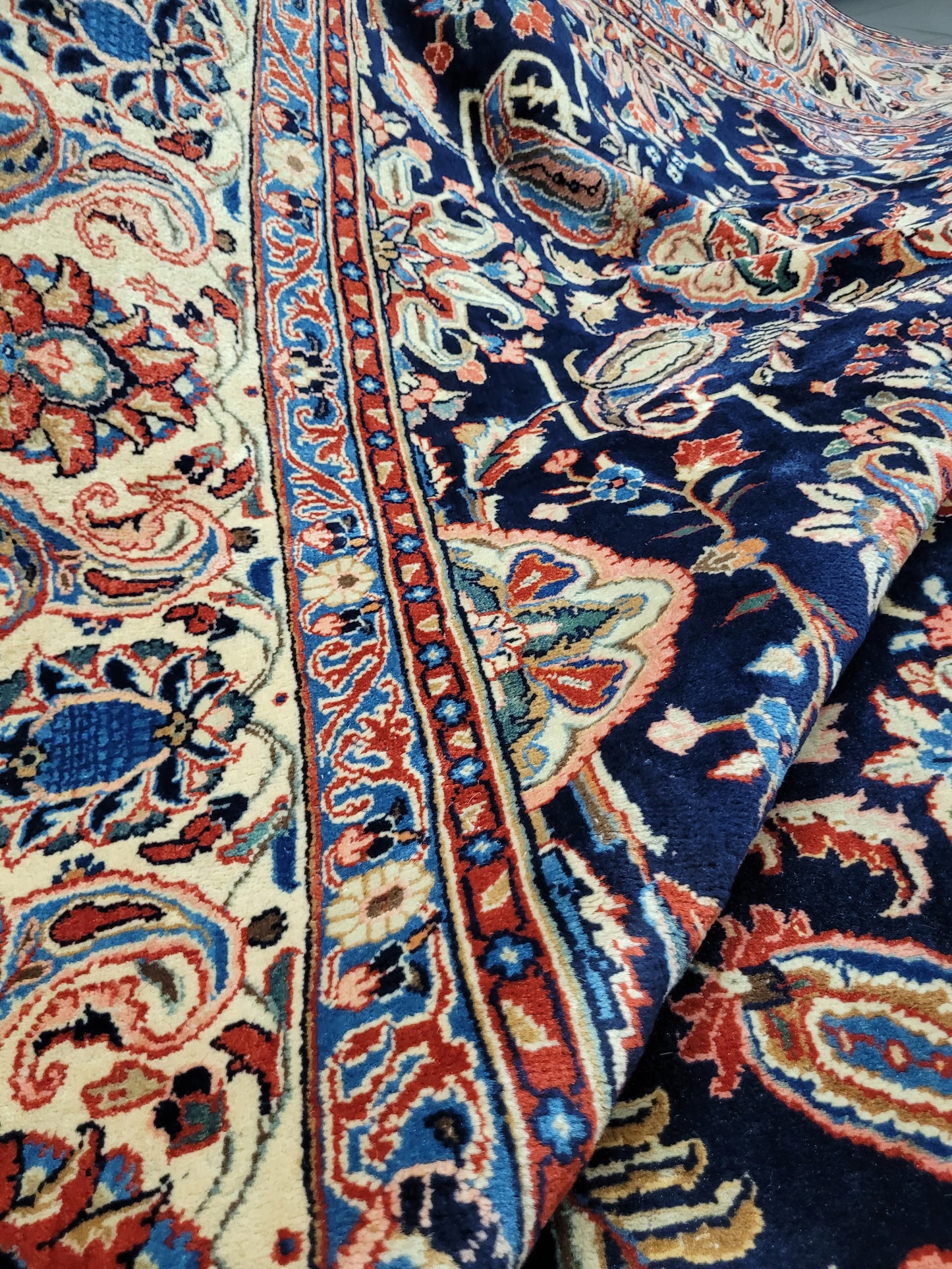 Sarough Teppich Korkwolle florales Design 370x270 cm