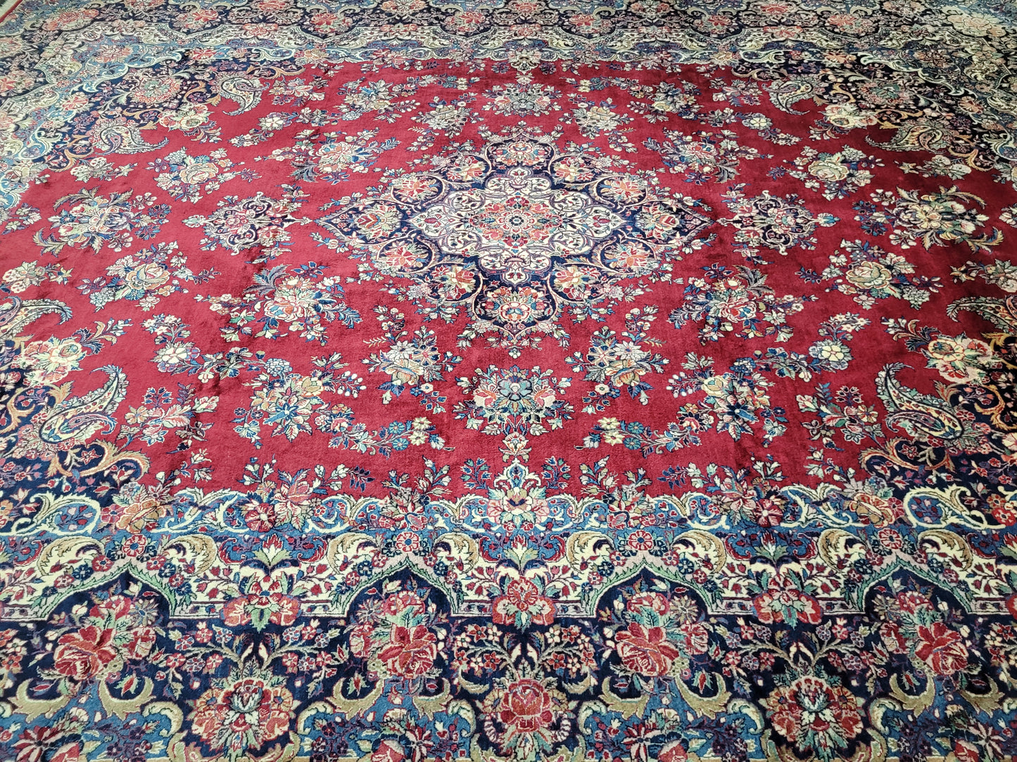 Mesched Teppich Korkwolle Medaillon Design 425x310 cm