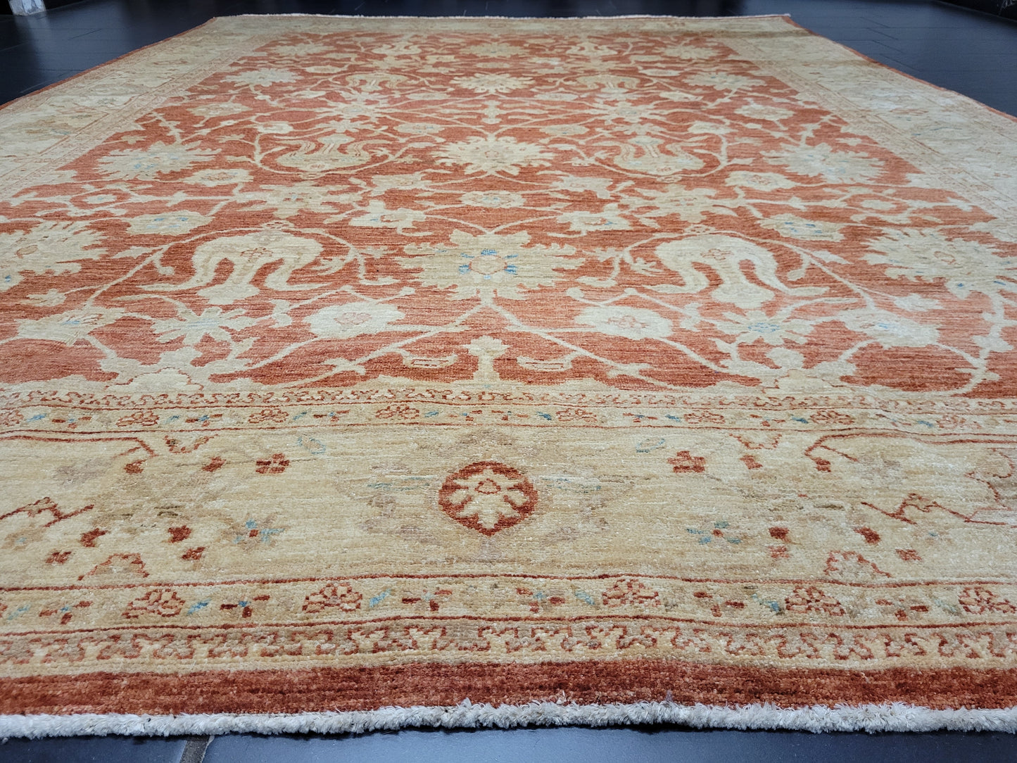 Ziegler Teppich handgeknüpft florales Design 340x250 cm