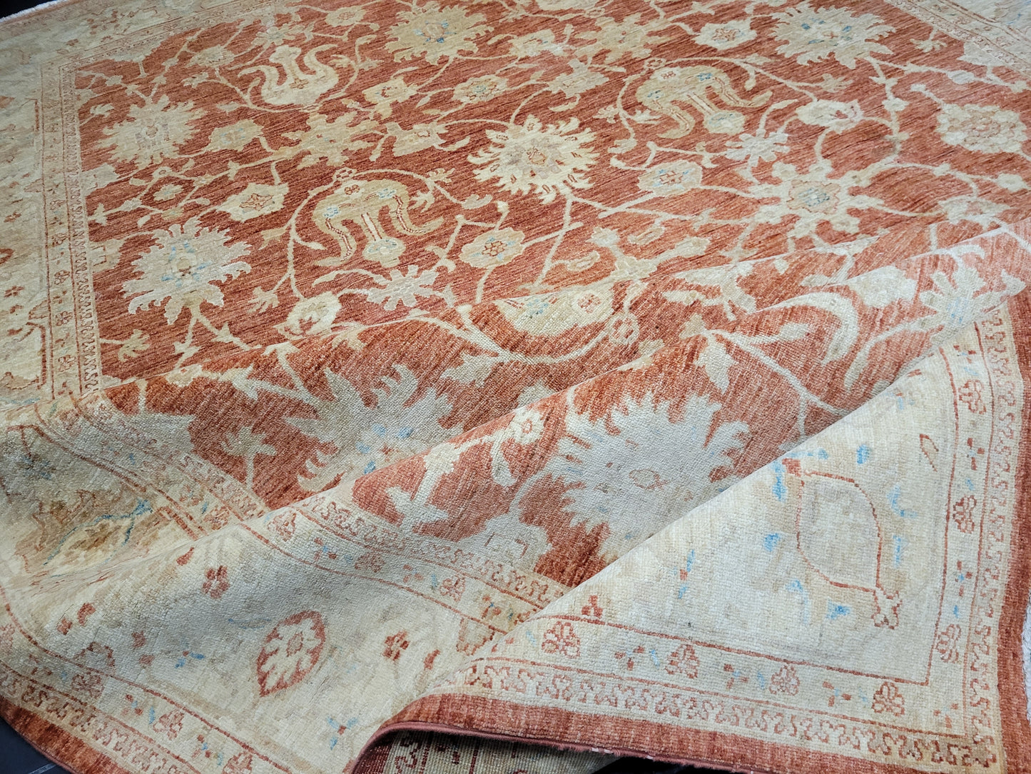 Ziegler Teppich handgeknüpft florales Design 340x250 cm