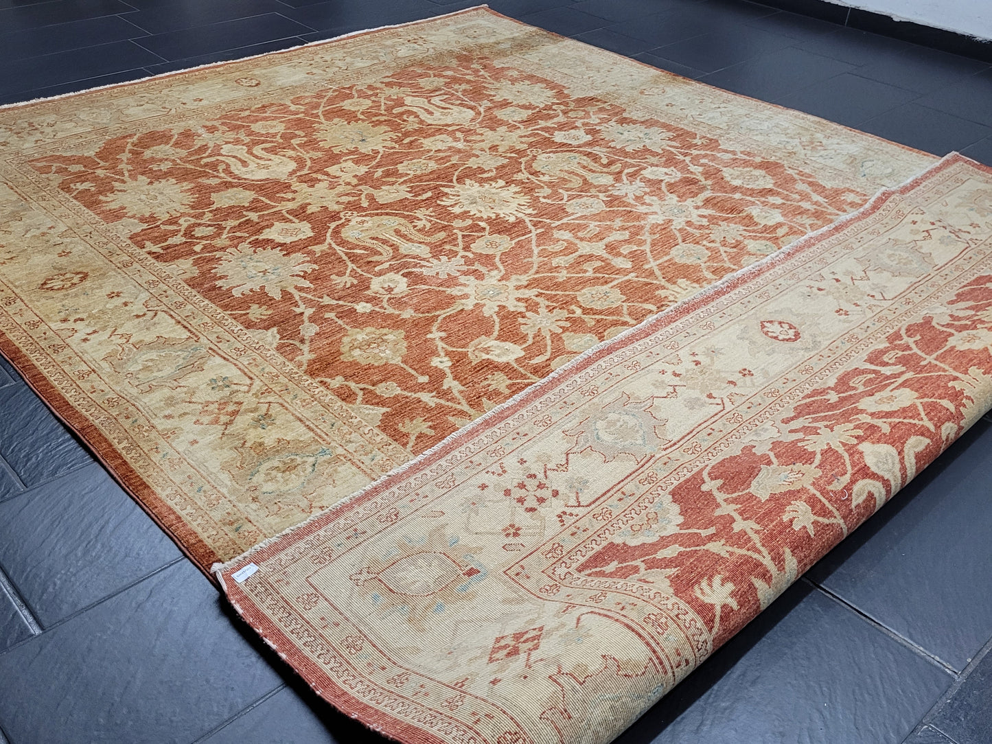 Ziegler Teppich handgeknüpft florales Design 340x250 cm