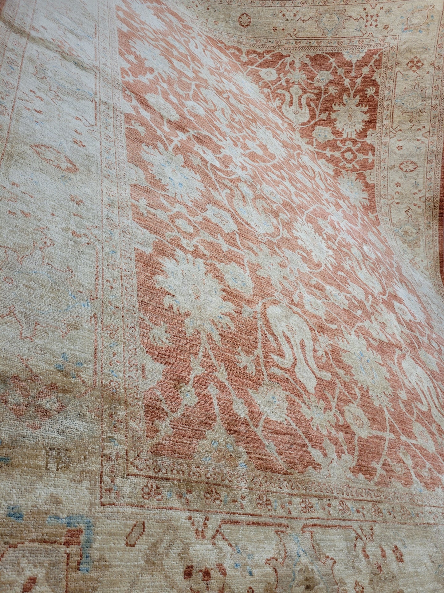 Ziegler Teppich handgeknüpft florales Design 340x250 cm