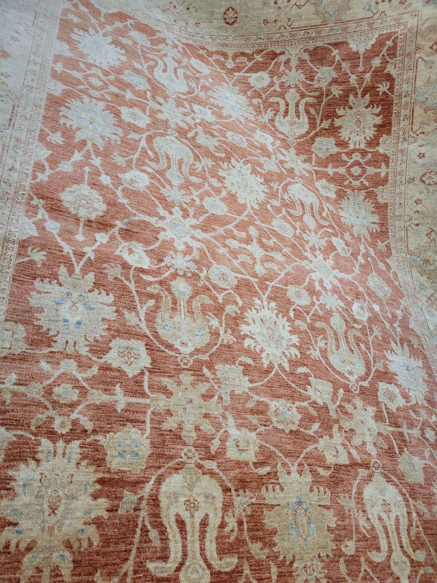 Ziegler Teppich handgeknüpft florales Design 340x250 cm