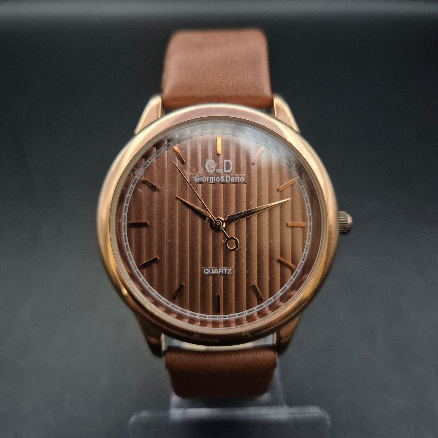 Giorgio & Dario Herren Uhr – Braun-Goldenes Design mit Lederarmband