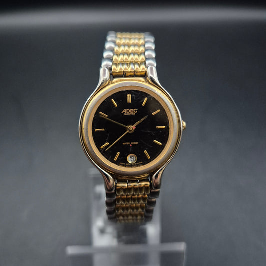 ADEC Damen Uhr – Zweifarbige Edelstahl Uhr mit Datumsanzeige