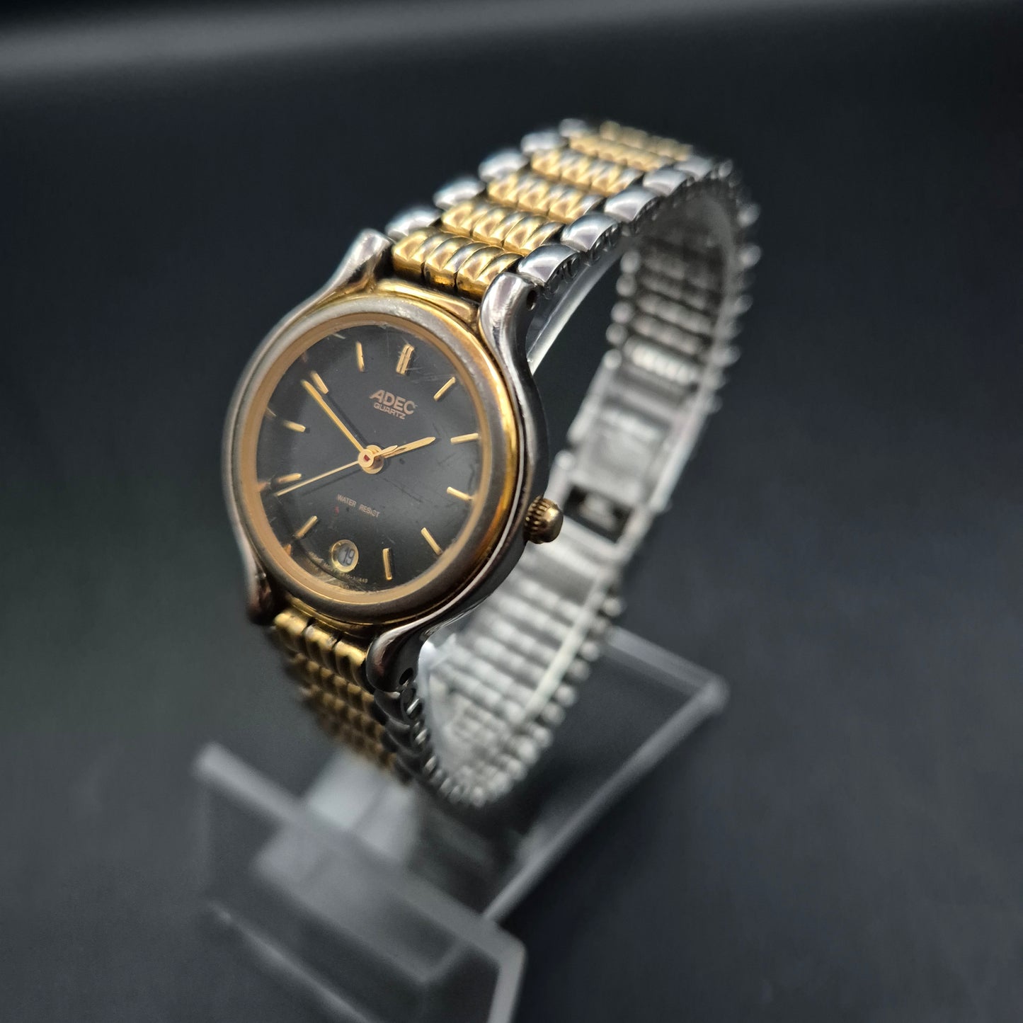 ADEC Damen Uhr – Zweifarbige Edelstahl Uhr mit Datumsanzeige