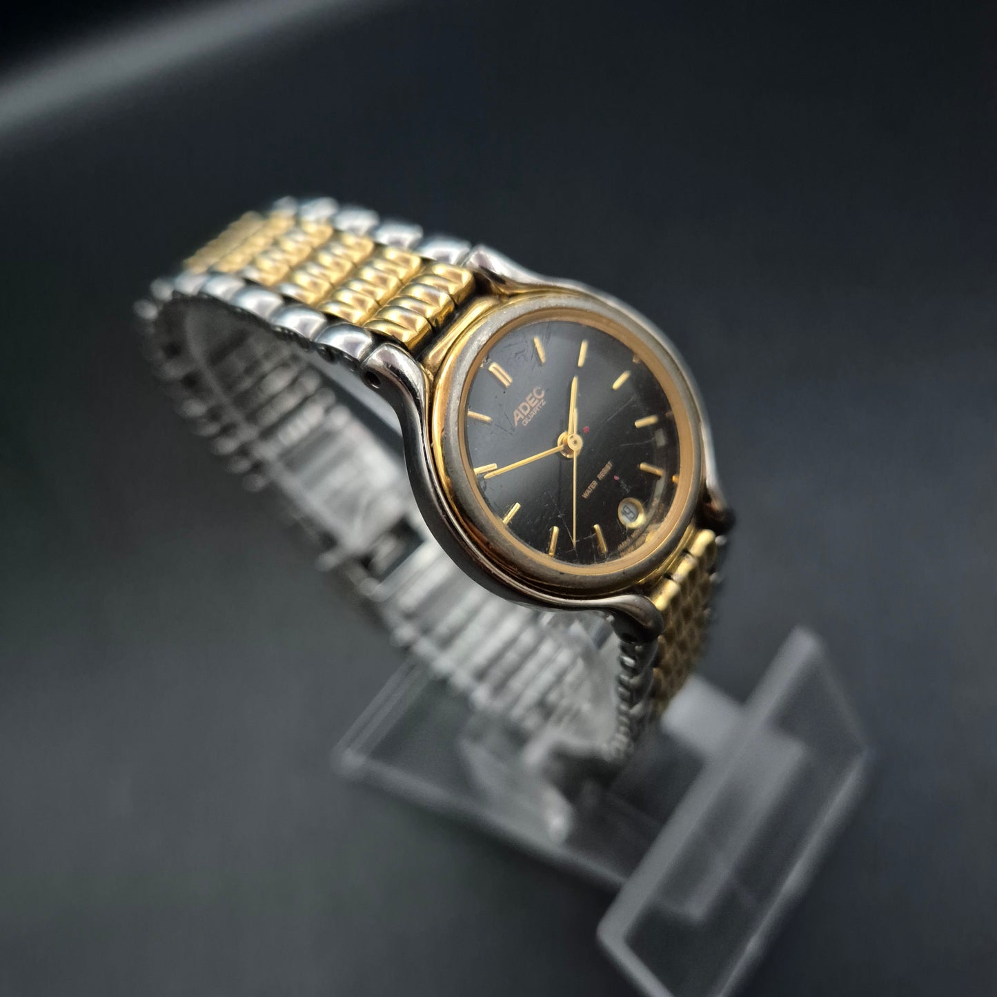 ADEC Damen Uhr – Zweifarbige Edelstahl Uhr mit Datumsanzeige