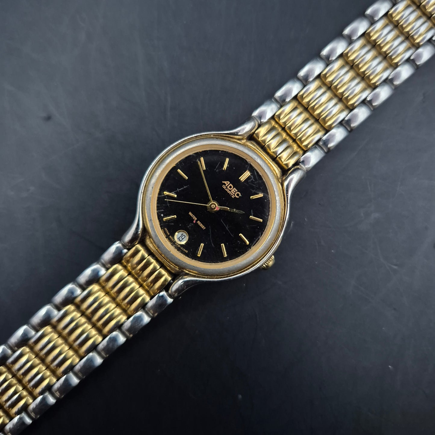 ADEC Damen Uhr – Zweifarbige Edelstahl Uhr mit Datumsanzeige