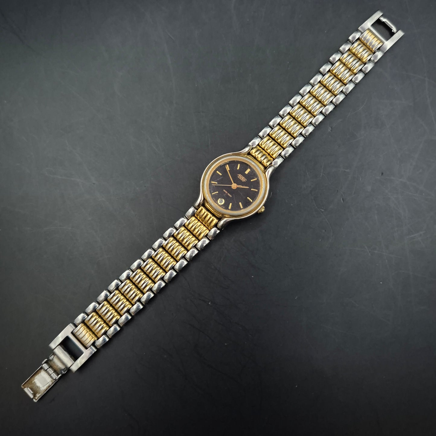 ADEC Damen Uhr – Zweifarbige Edelstahl Uhr mit Datumsanzeige