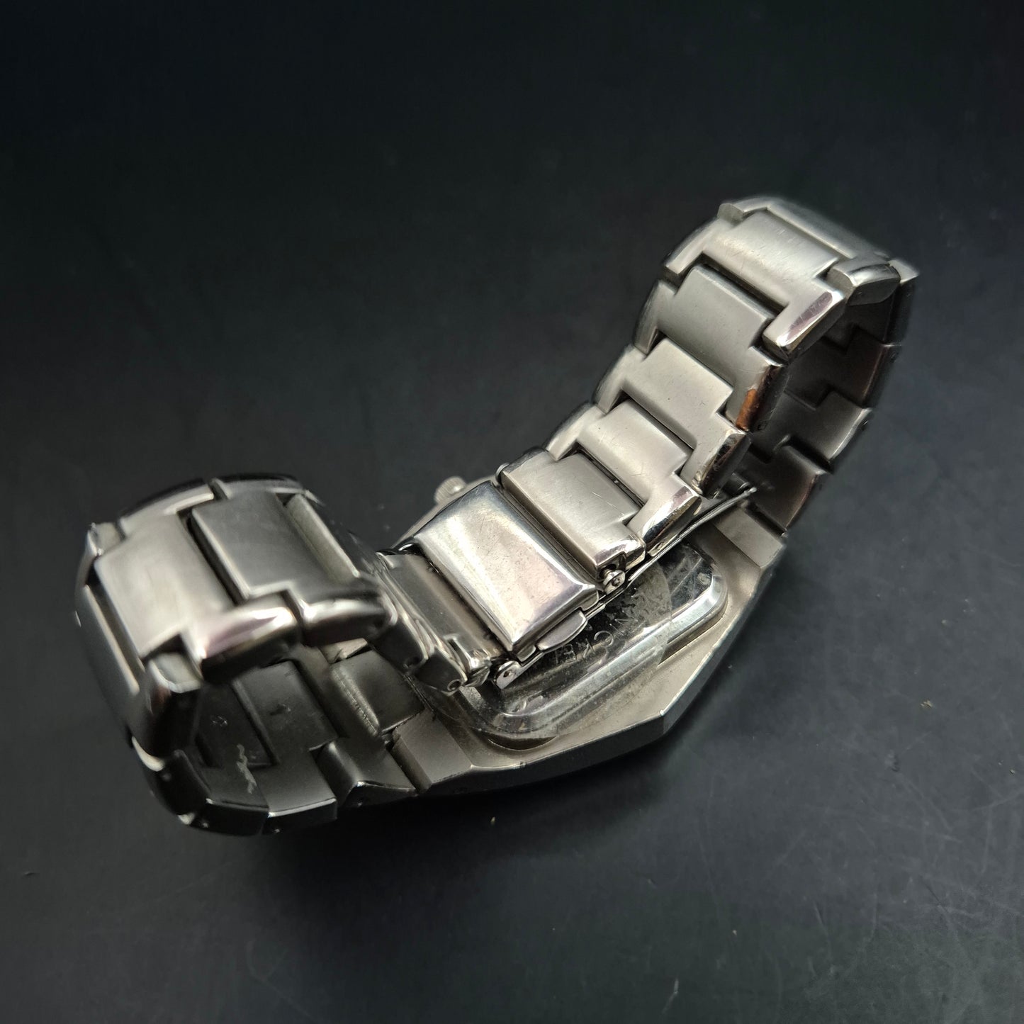 Louis Valentino Herren Uhr – Schwarzes Zifferblatt & Edelstahlarmband