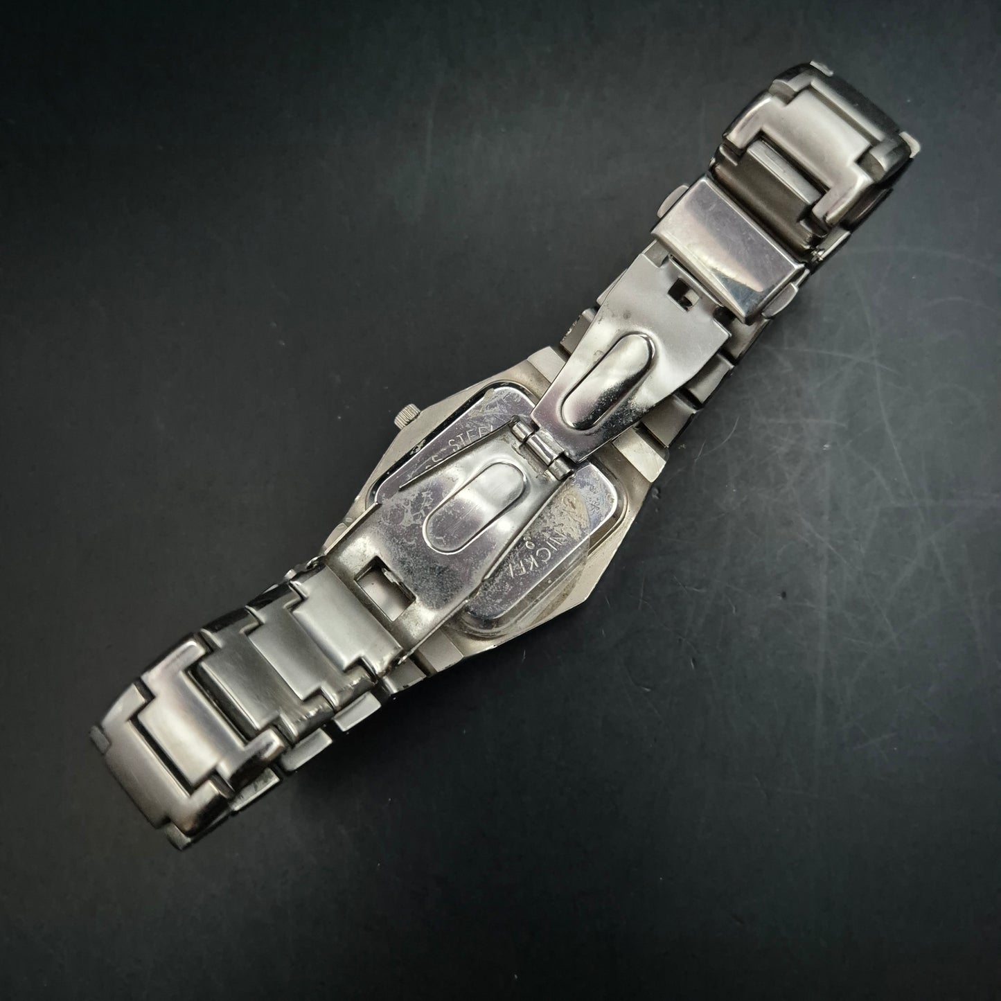 Louis Valentino Herren Uhr – Schwarzes Zifferblatt & Edelstahlarmband